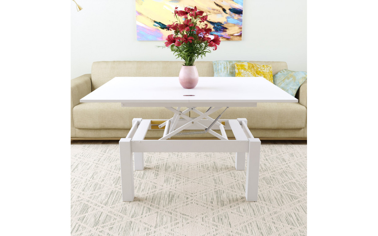 Стіл-трансформер B-Fly Білий діамант/Білі ноги - Фото_1