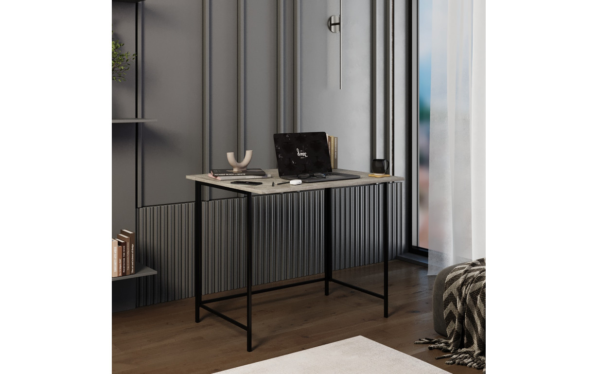 Стол-трансформер Sly Ателье светлый/Черные ноги - Фото