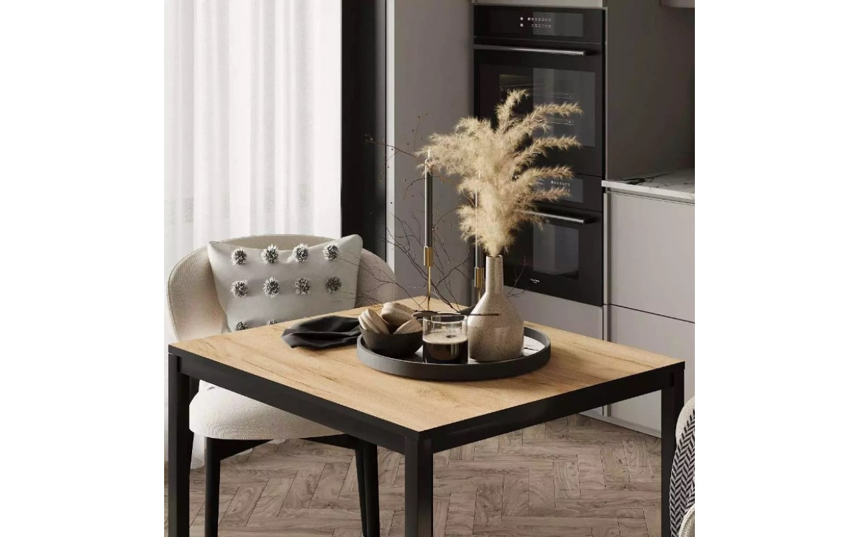 Стіл Brevity Loft Mini Дуб крафт золотий/Чорні ноги - Фото_1