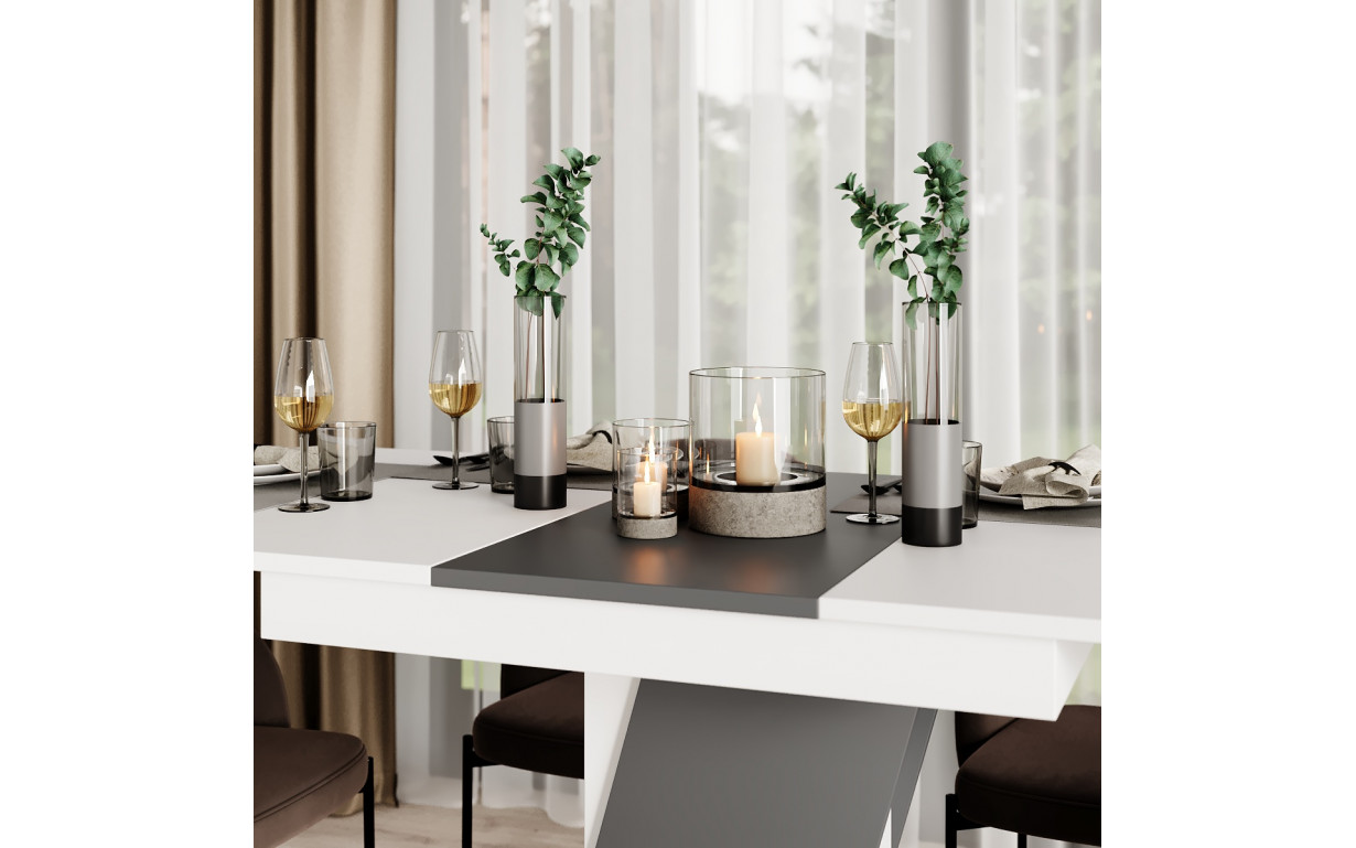 Стол-трансформер Lendi Белый бриллиант/ Графит серый - Фото_1