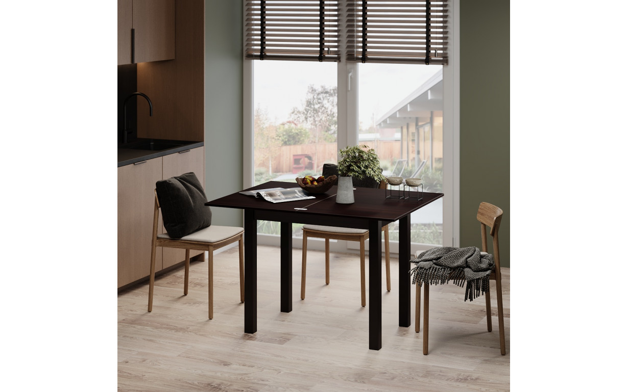 Стіл-трансформер Dinner Glass Венге/с-бежеве скло - Фото