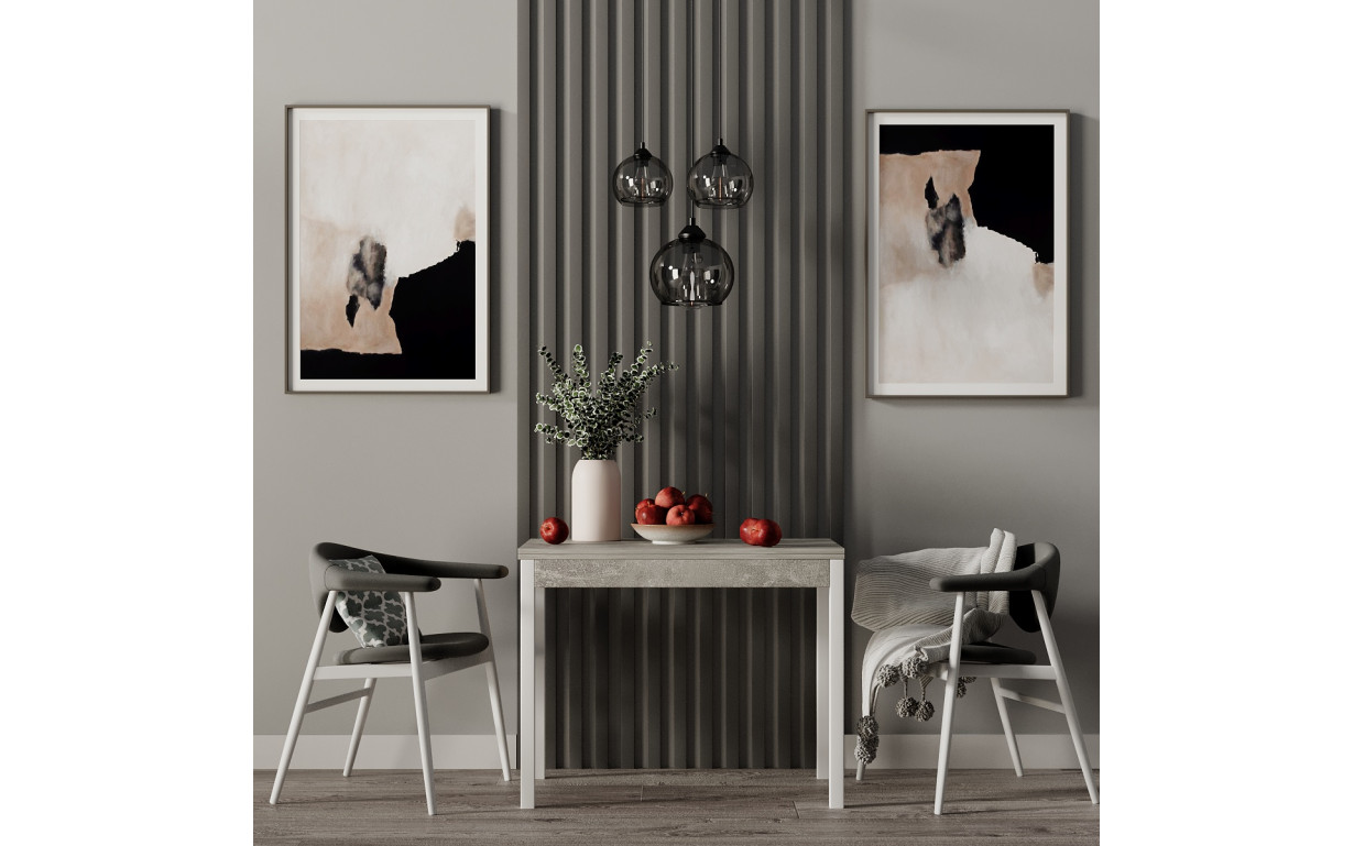 Стіл-трансформер Lunch Ательє світлий/Білі ноги - Фото_1