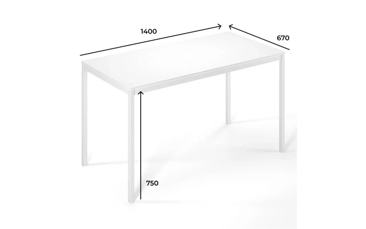 Стол Brevity Loft Standart Белый бриллиант/Белые ноги - Фото_2