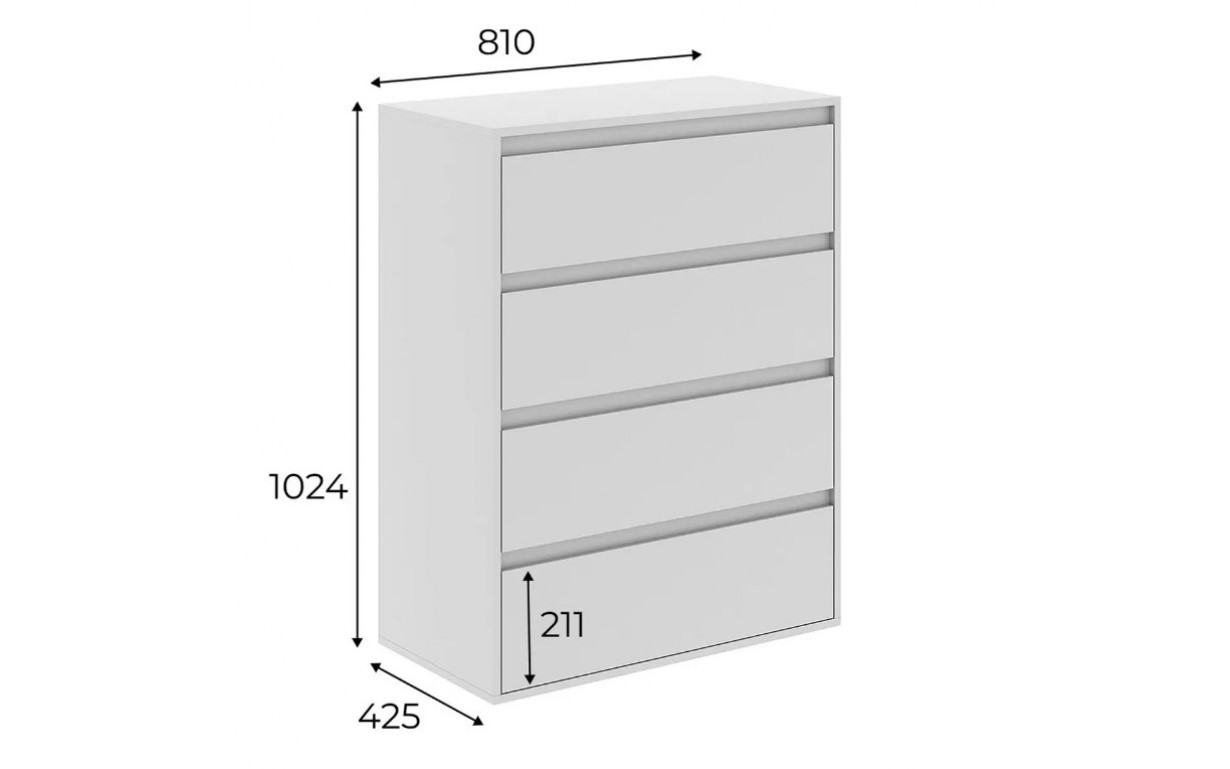 Комод 4 Light Білий діамант - Фото_1