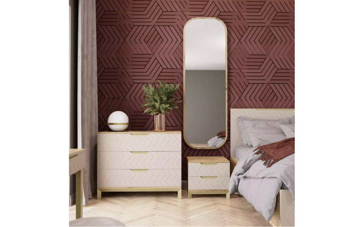 Дзеркало 180 Swan Дуб крафт золотий (гор. текстура) - Фото_1