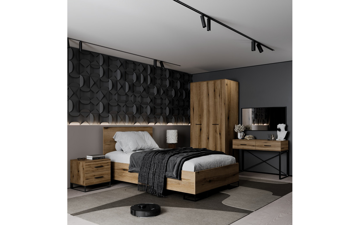 Кровать Ascet Дуб Эвок 140*200 - Фото