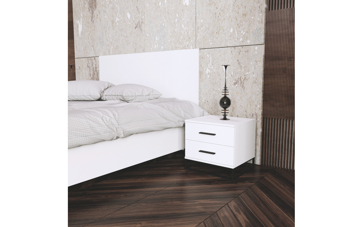 Приліжкова тумба Ascet Білий діамант  - Фото_1