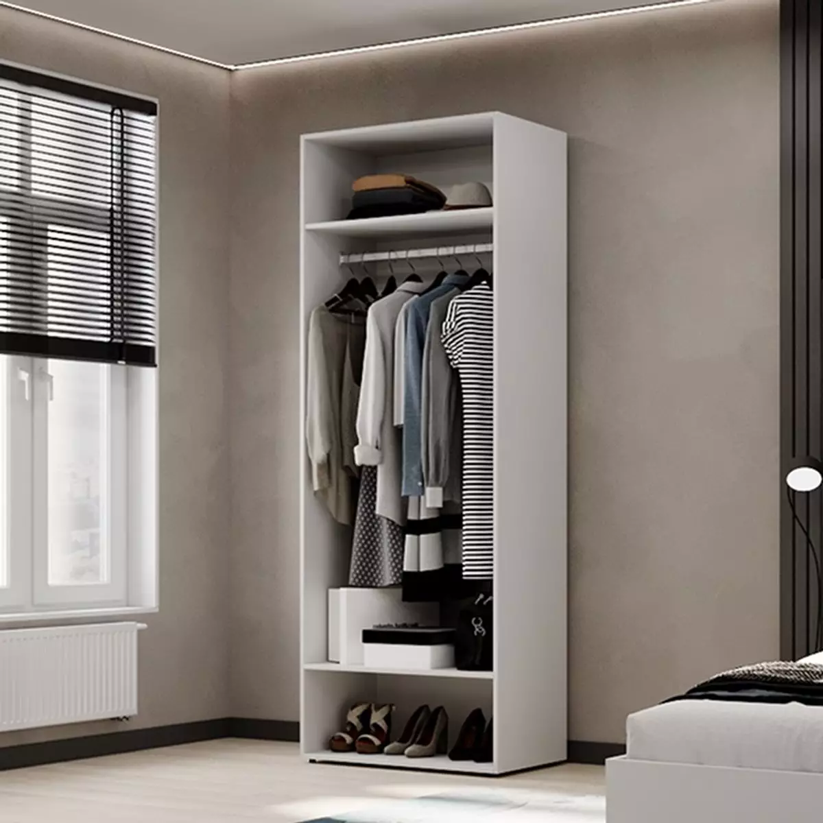 Шкаф распашной №1 Light  Белый бриллиант - Фото_1