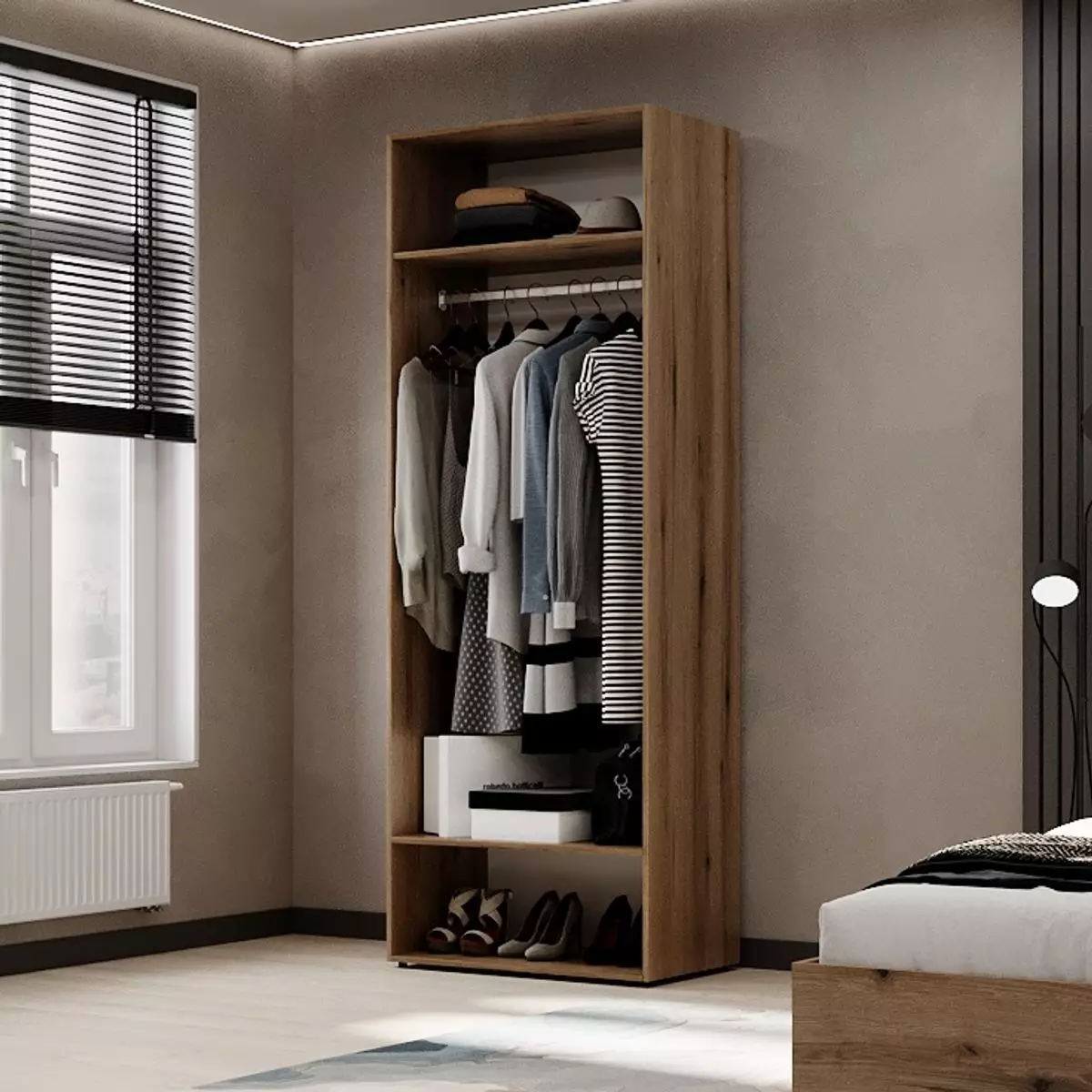 Шкаф распашной №1 Light Дуб Эвок - Фото_1