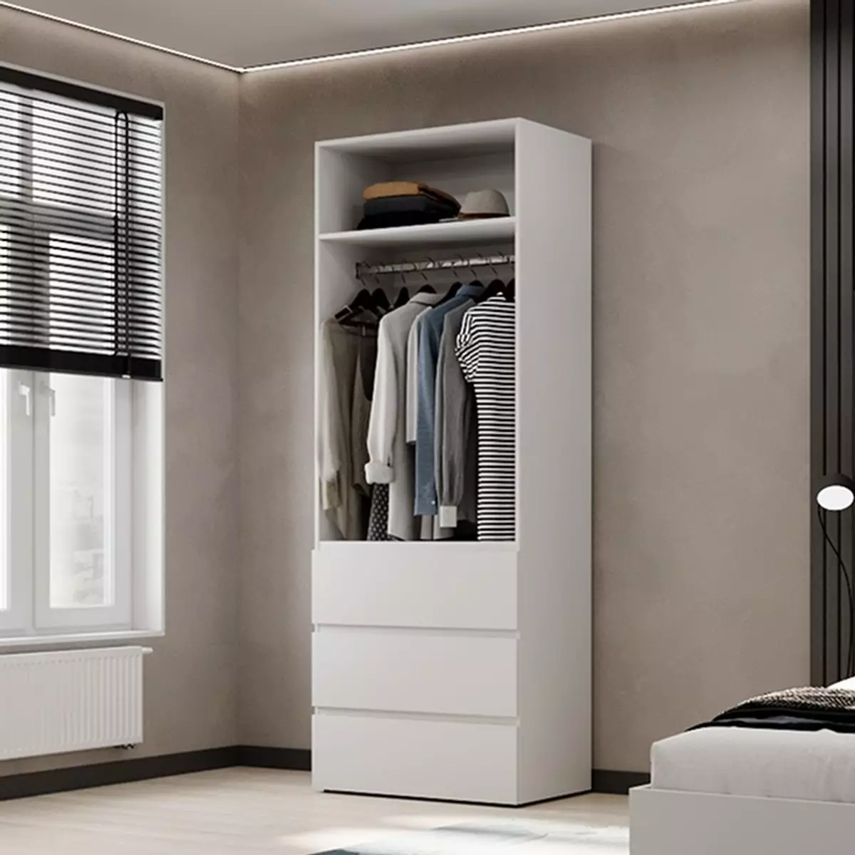 Шкаф распашной №2 Light Белый бриллиант - Фото_1