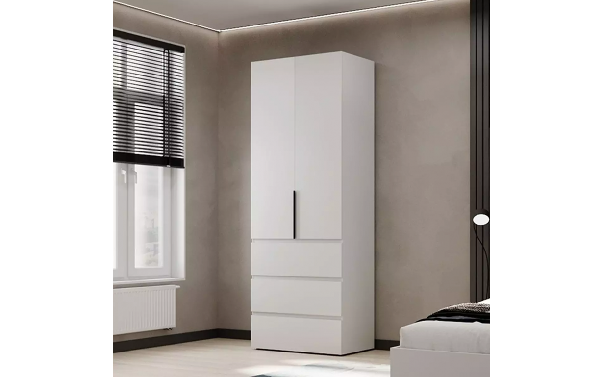 Шкаф распашной №2 Light Белый бриллиант - Фото