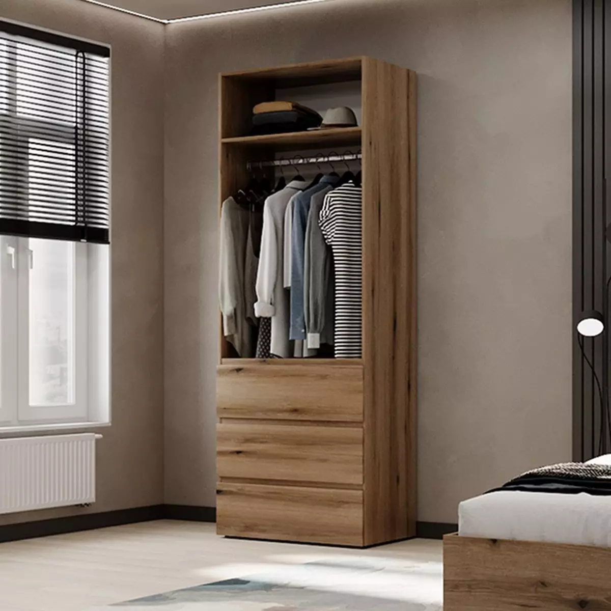 Шкаф распашной №2 Light Дуб Эвок - Фото_1