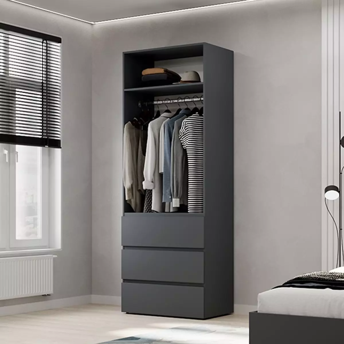 Шкаф распашной №2 Light Графит - Фото_1