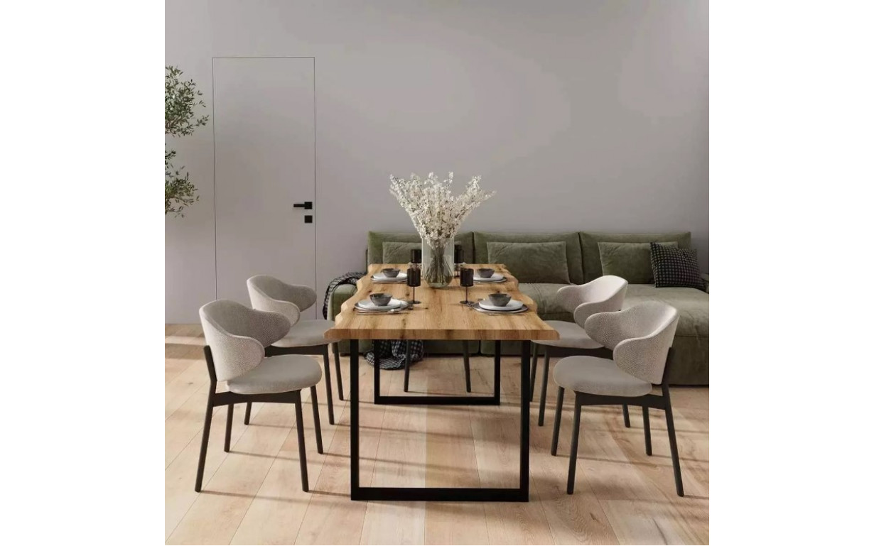 Стол обеденный Forest  Дуб Артизан МДФ/Черный - Фото_1