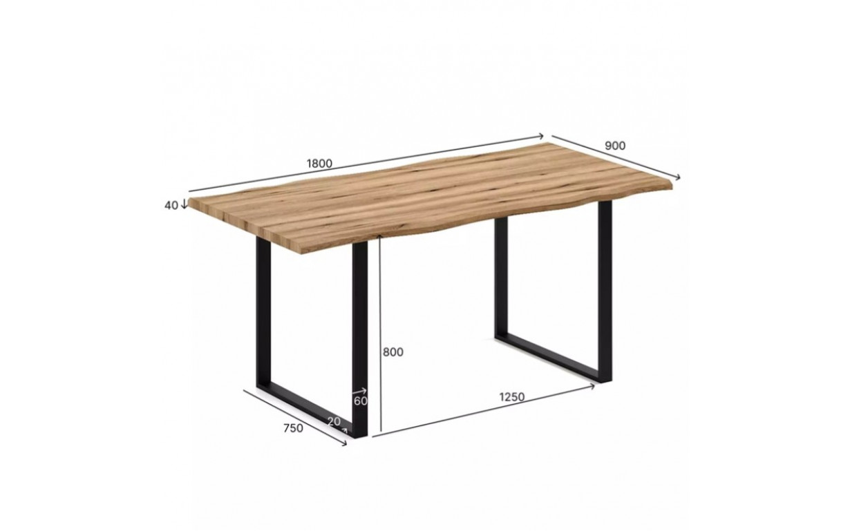 Стол обеденный Forest  Дуб Артизан МДФ/Черный - Фото_3