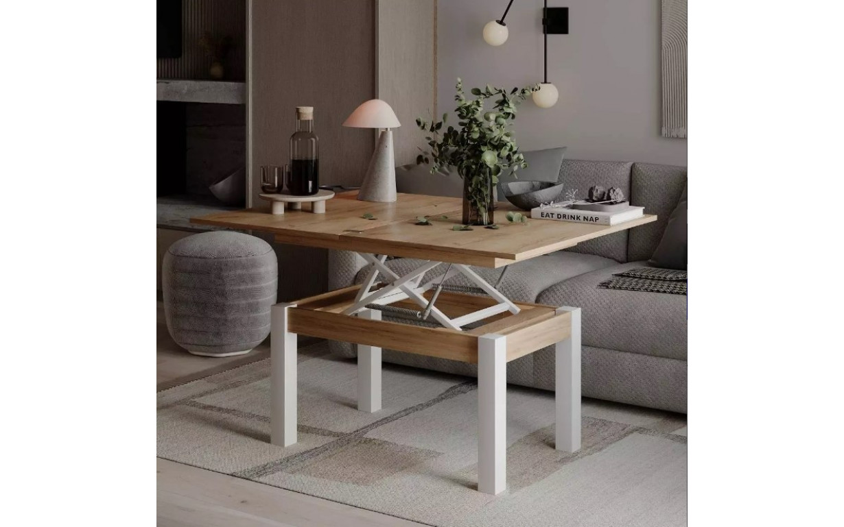 Стіл-трансформер B-Fly Дуб крафт золотий KS/Білі ноги - Фото_2