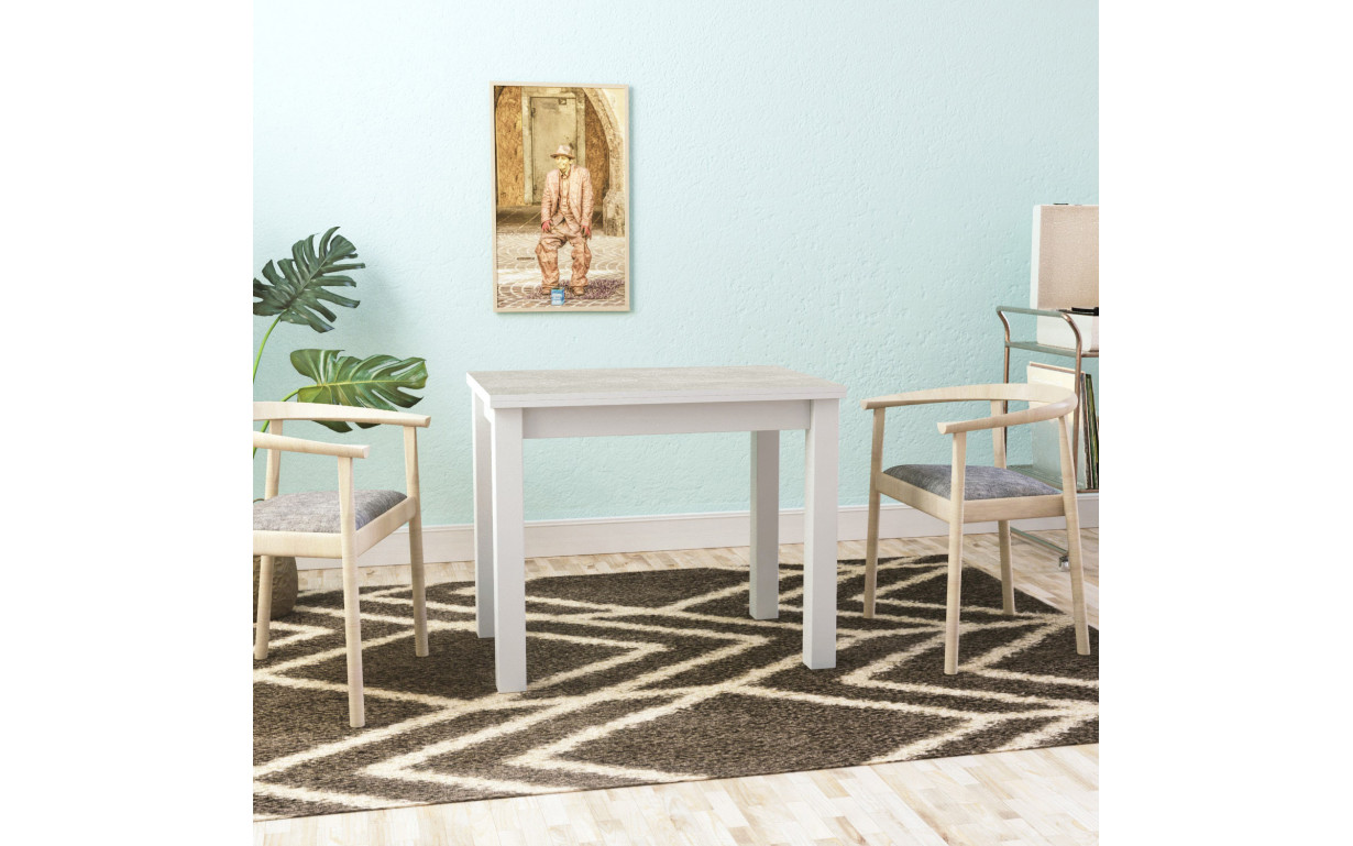 Стол-трансформер Dinner Ателье светлый М/Белые ноги - Фото_1