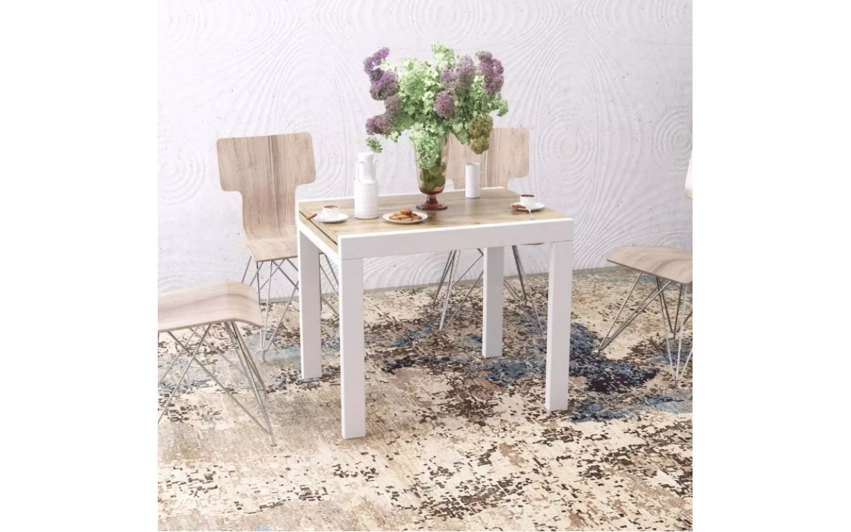 Стол-трансформер Kors Дуб крафт золотой/Белые ноги - Фото_1