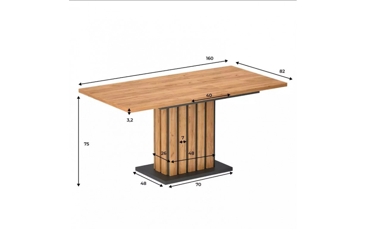 Стол-трансформер Oxford Дуб крафт золотой/Графит серый - Фото_4