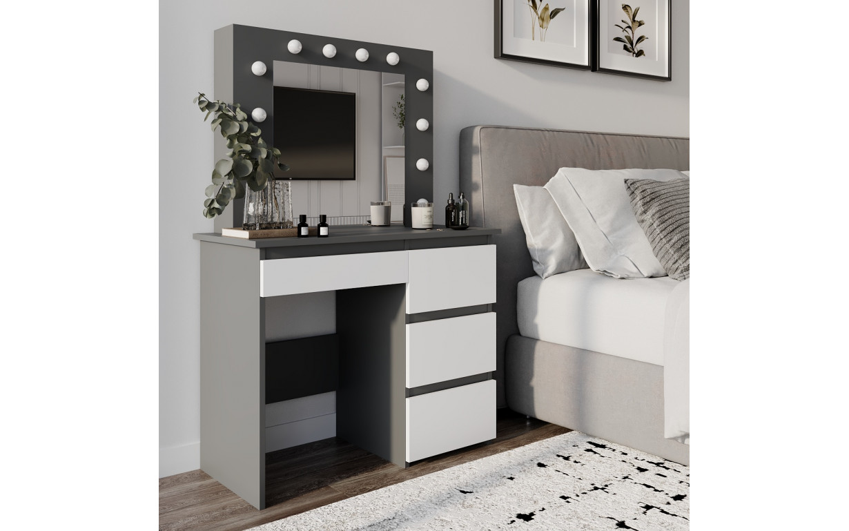 Стіл туалетний Beauty Графіт/Білий діамант - Фото_1