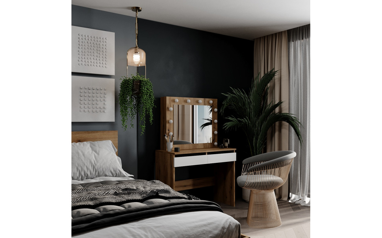 Стіл туалетний Malta Дуб евок/Білий діамант - Фото_1