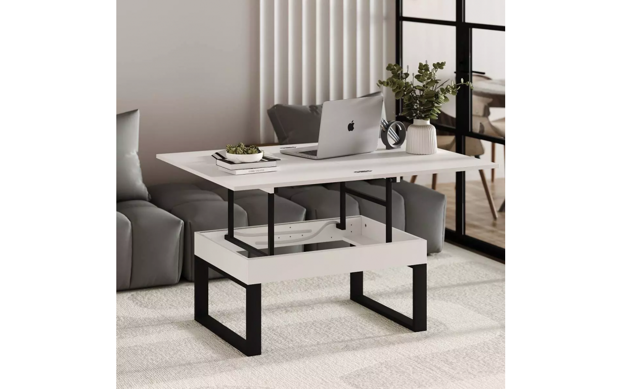 Стол-трансформер S-Fly Белый бриллиант/Черный - Фото
