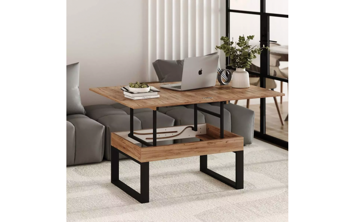 Стол-трансформер S-Fly Дуб крафт золотой/Черный - Фото