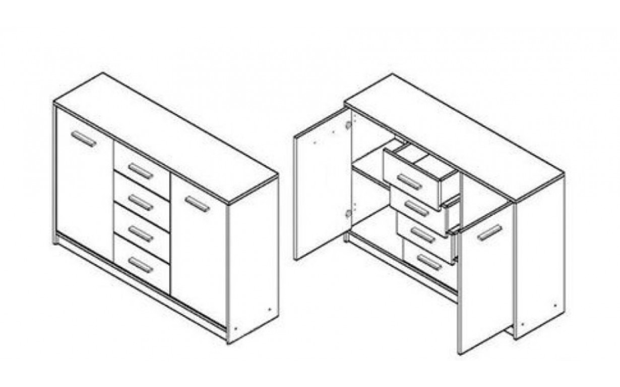 Комод Коен МДФ KOM2D4S - Фото_1