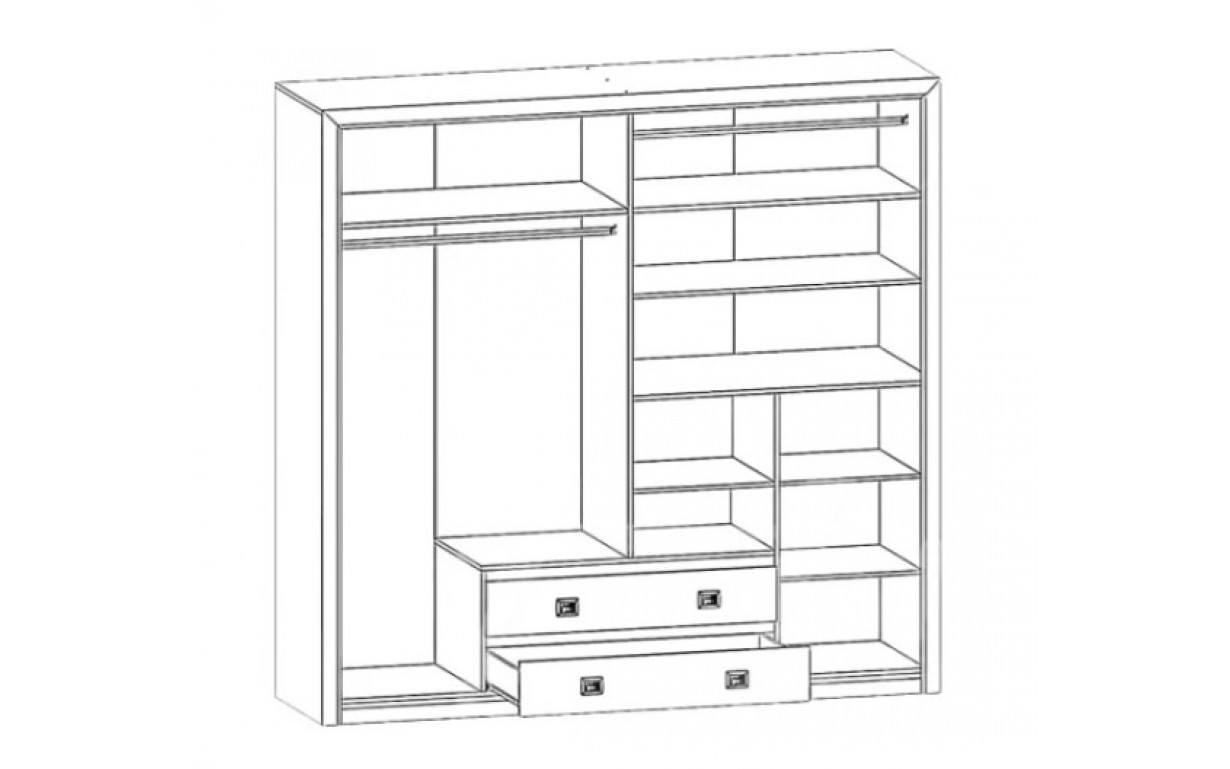 Шкаф Коен МДФ SZF4D2S - Фото_1