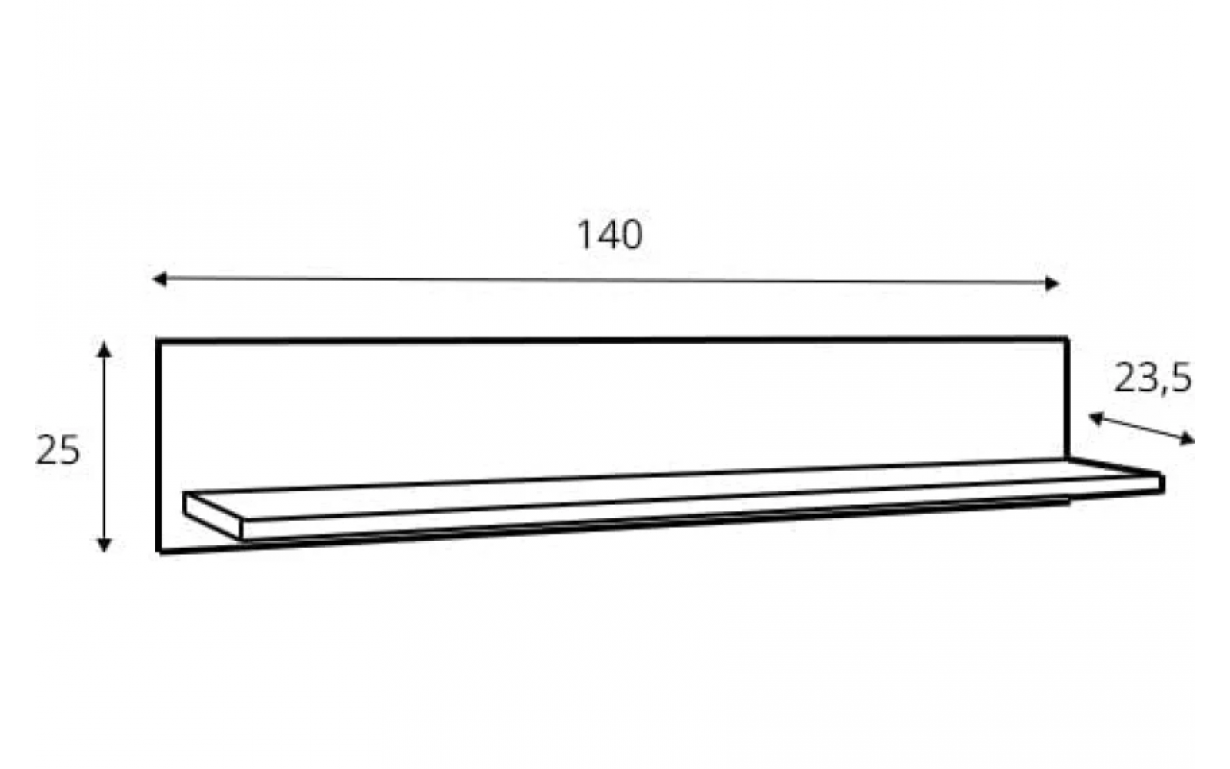Полиця Белен POL140 Сосна каньйон/Дуб корабельний - Фото_1