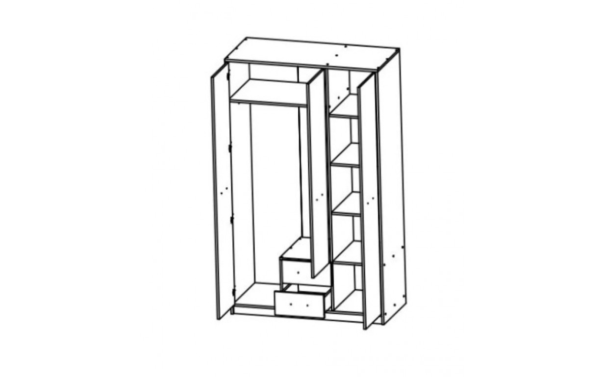 Шкаф Непо SZF3D2S Дуб сонома/Дуб сонома - Фото_1