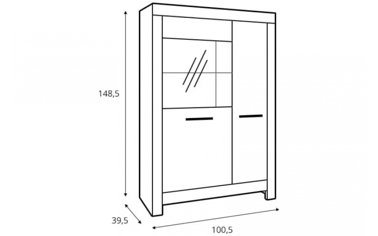 Витрина Белен REG1D1W Сосна каньон/Дуб корабельный - Фото_1