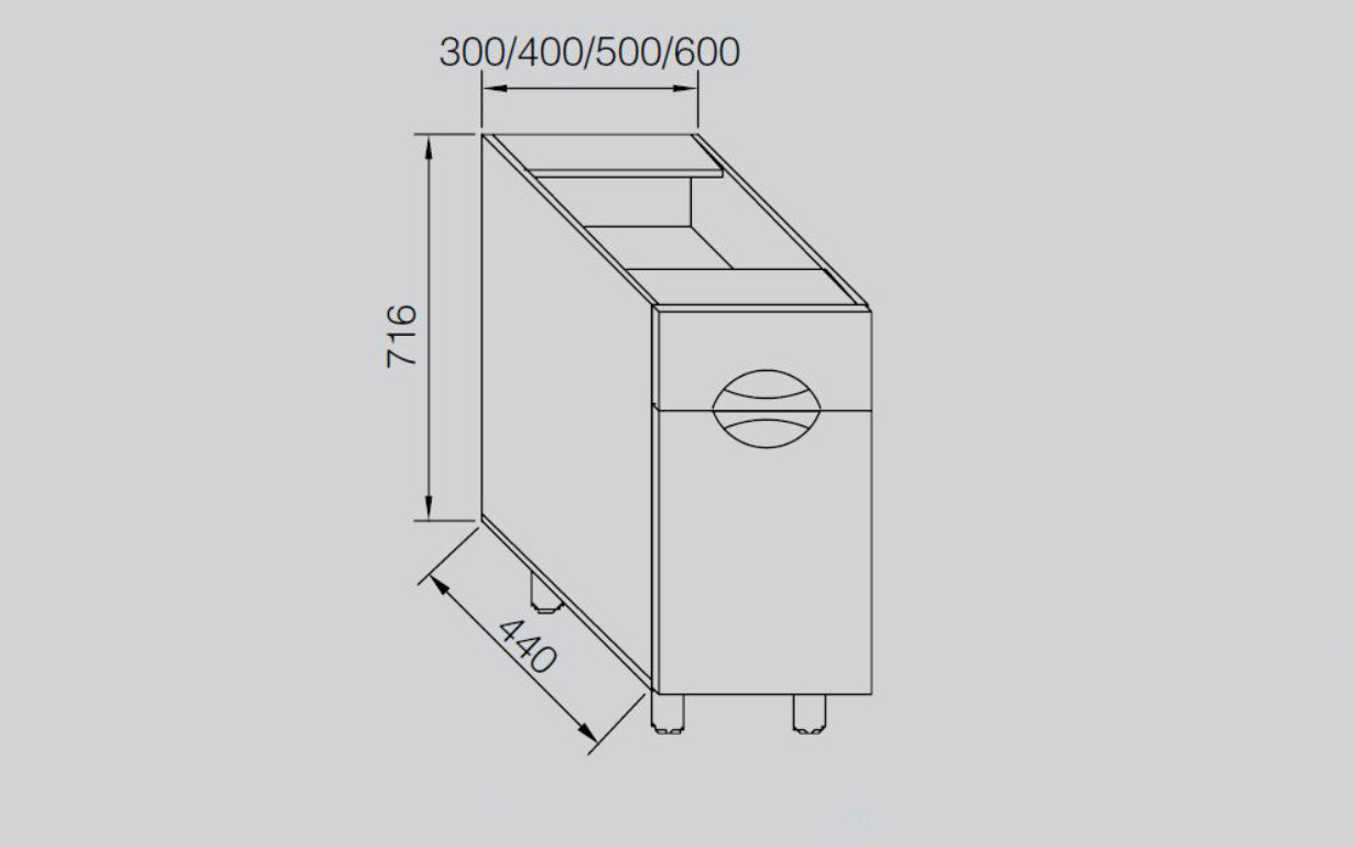 Кухонна секція Адель Люкс нижня Н60 - Фото