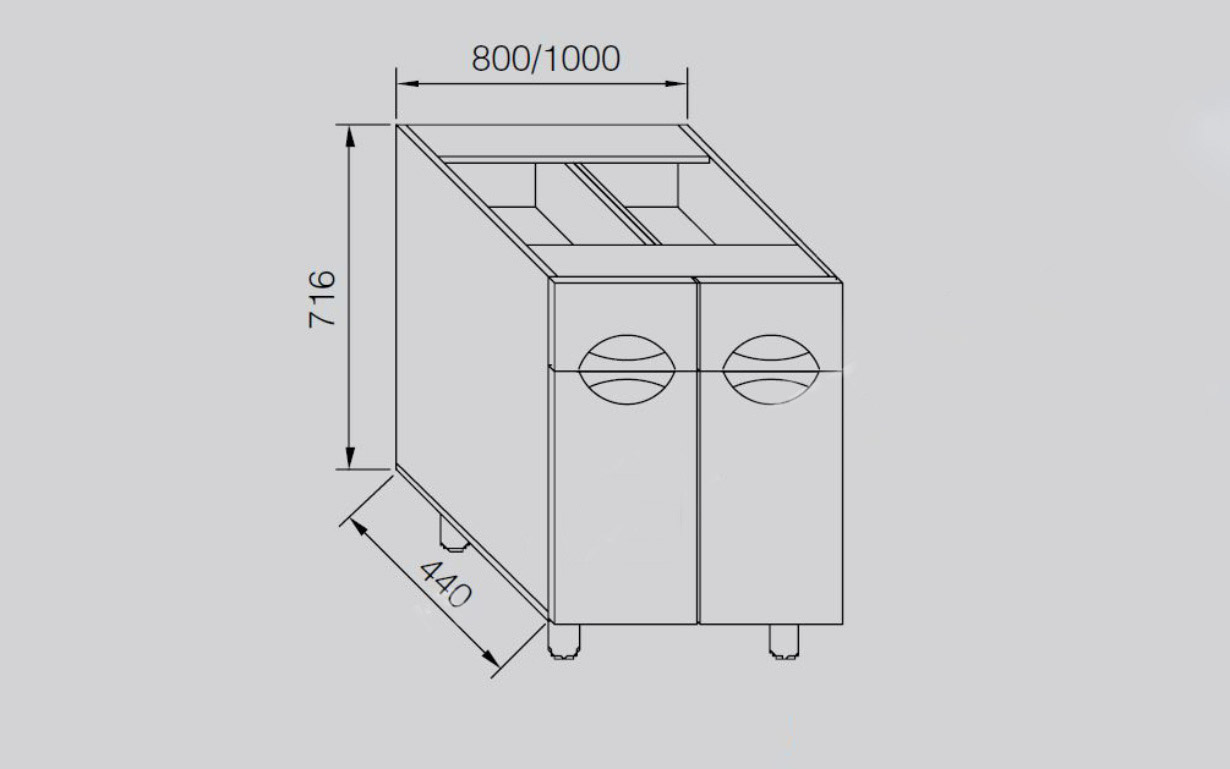 Кухонная секция Адель Люкс нижняя Н80 - Фото