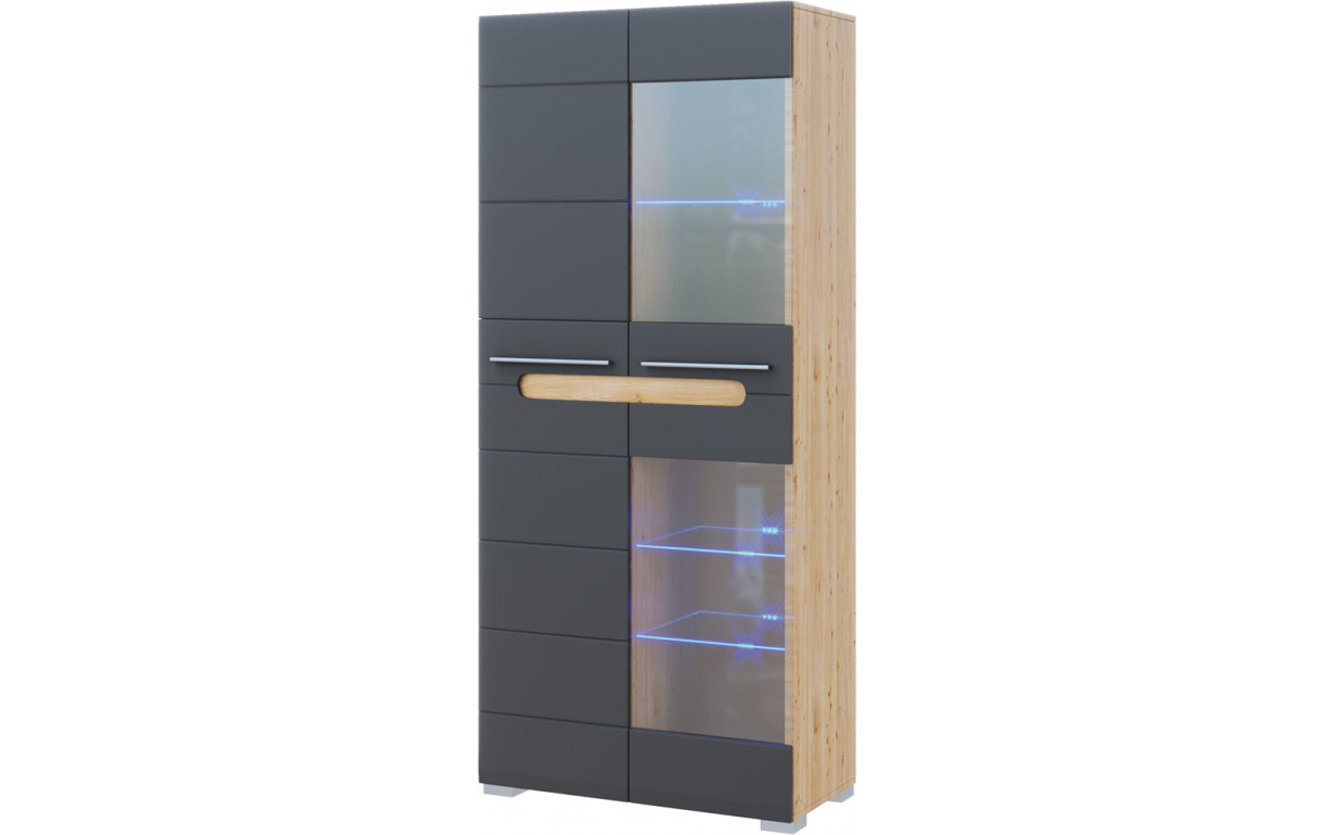 Шкаф 2Д Ск Бьянко Дуб артизан/Графит - Фото