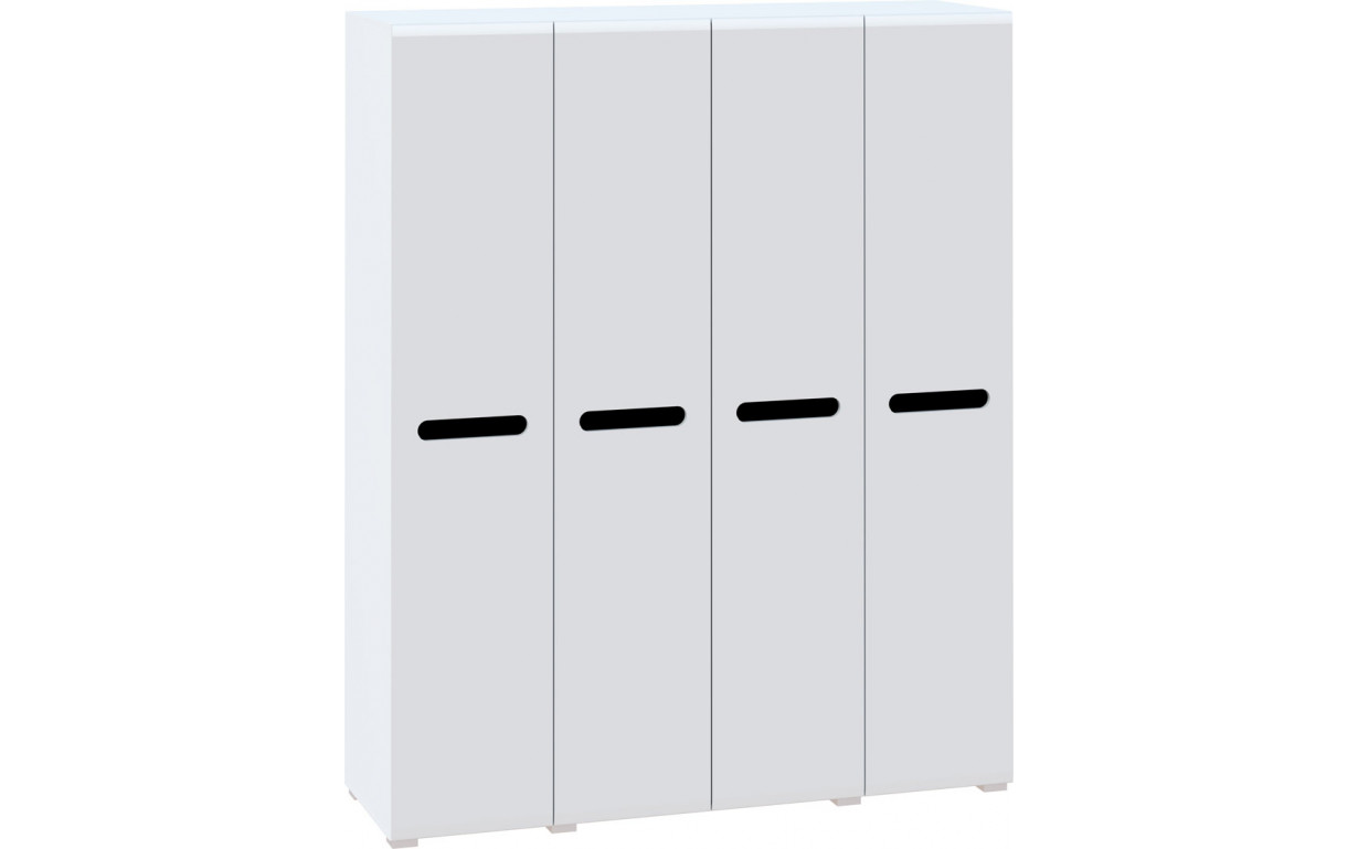 Шкаф 4Д (1800) Бьянко Белый/Черный - Фото