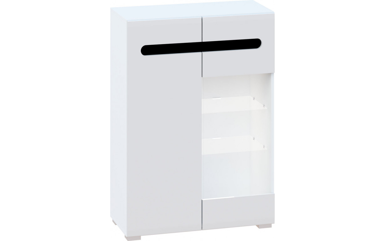 Тумба 2Д Ск Б'янко Білий/Чорний - Фото