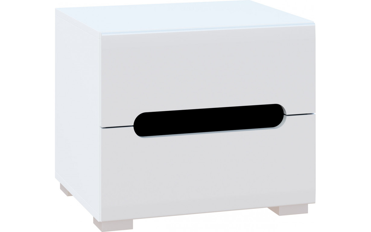 Тумбочка Б'янко Білий/Чорний - Фото