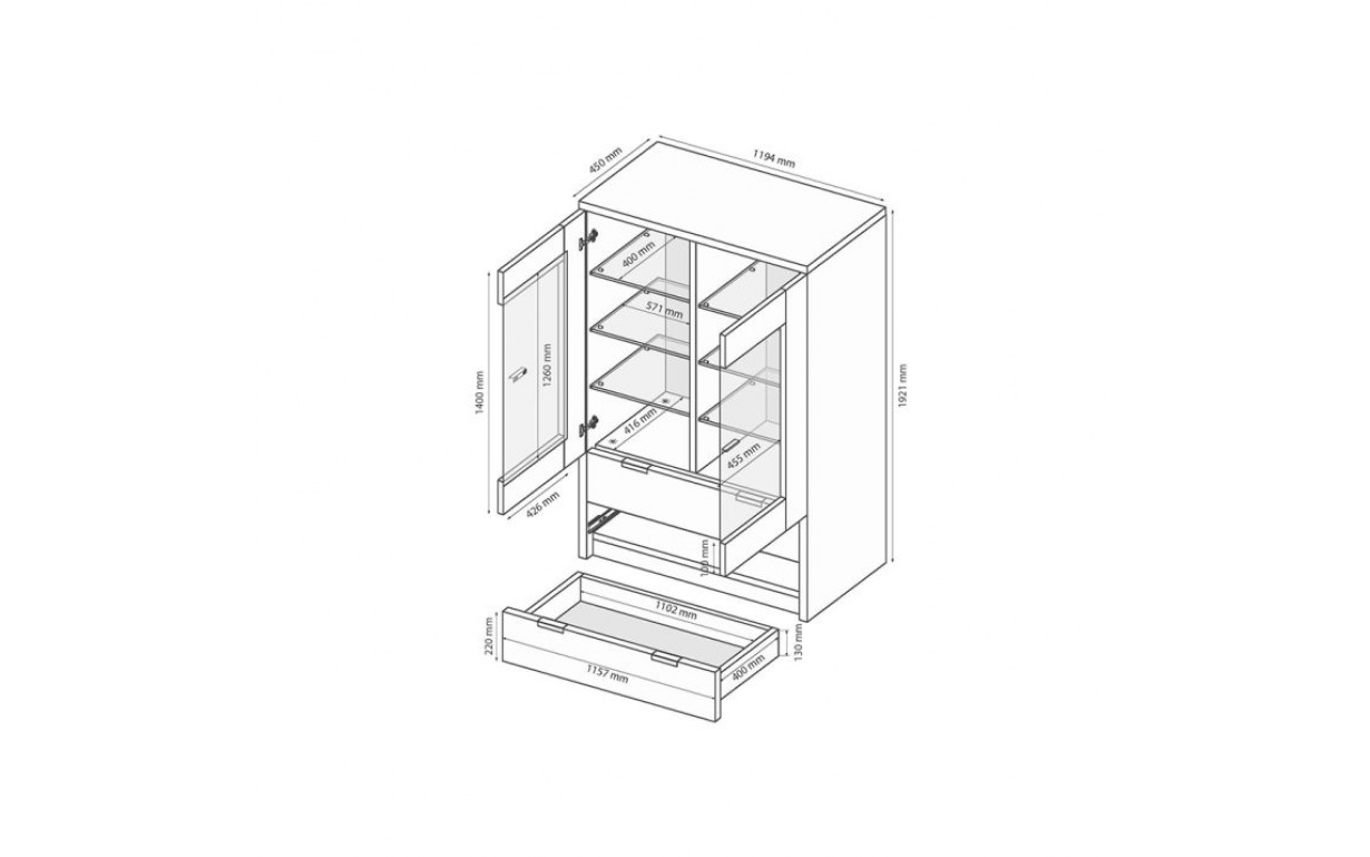 Сервант Рома 2 дв. - Фото_1