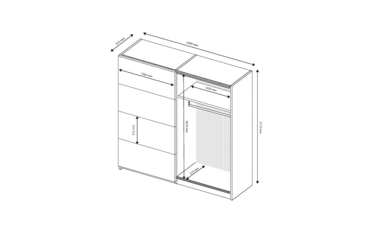 Шафа-купе Асті (дуб крафт/глянець білий) - Фото_1