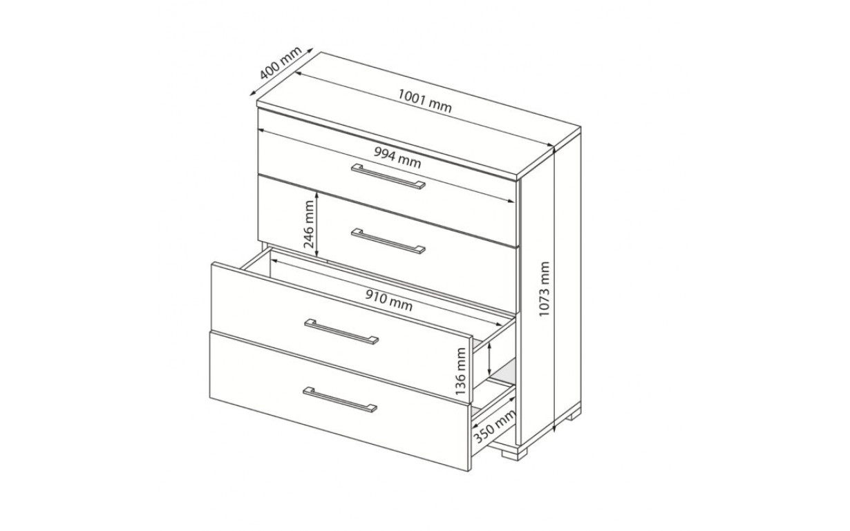 Комод Фемели 4 ящ. - Фото_1