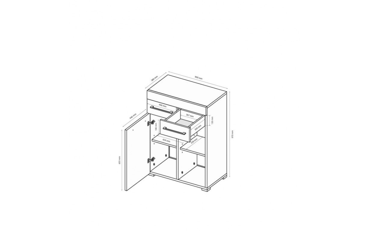 Комод 2 дв. 2 ящ. Аманда - Фото_1