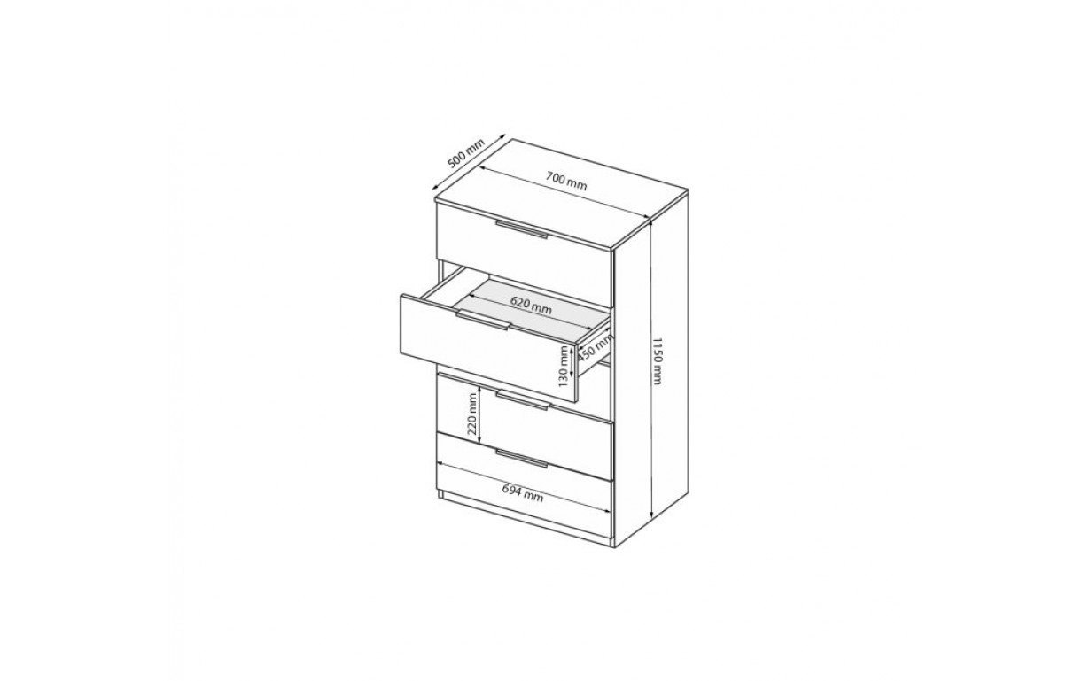 Комод Міла 5 шх. - Фото_3