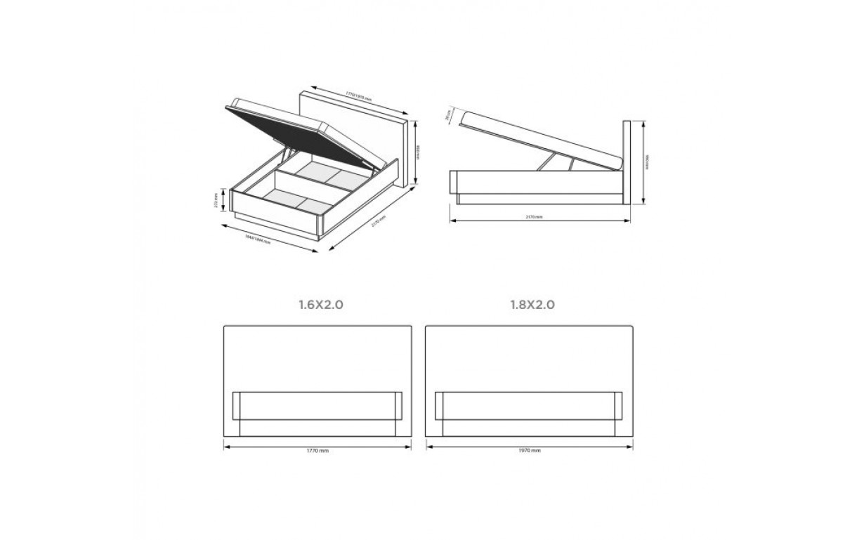 Кровать 1,8 Мила Подъемная с каркасом - Фото_6
