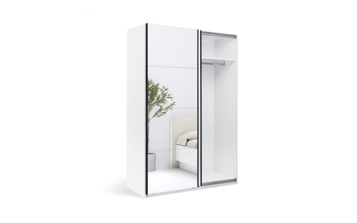 Шафа-купе Міла 1,5х2,1 м (Двері Глянець Білий/Дзеркало) - Фото_3