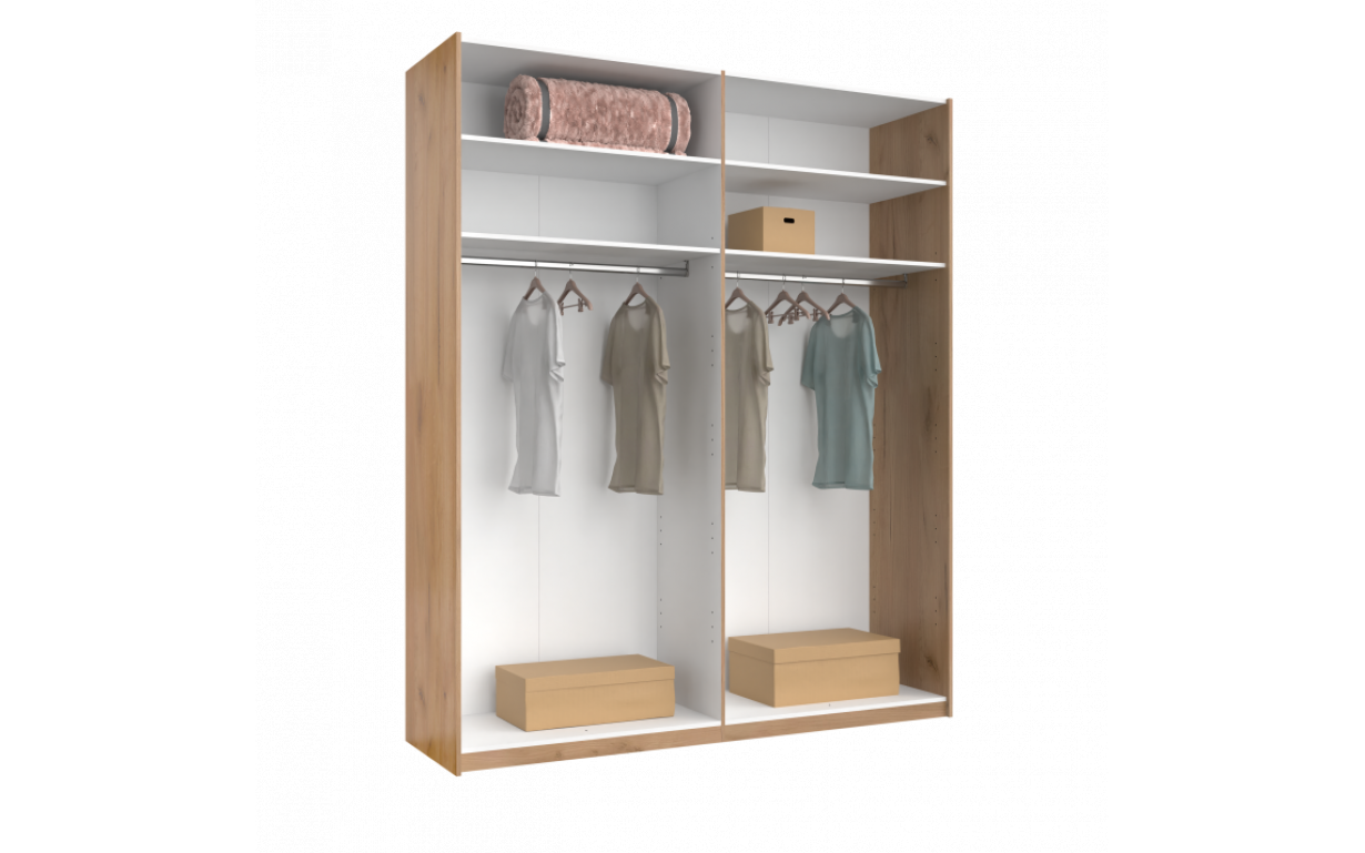 Шкаф-купе Асти 2,0х2,4 м (двери Глянец Белый/зеркало) - Фото_3