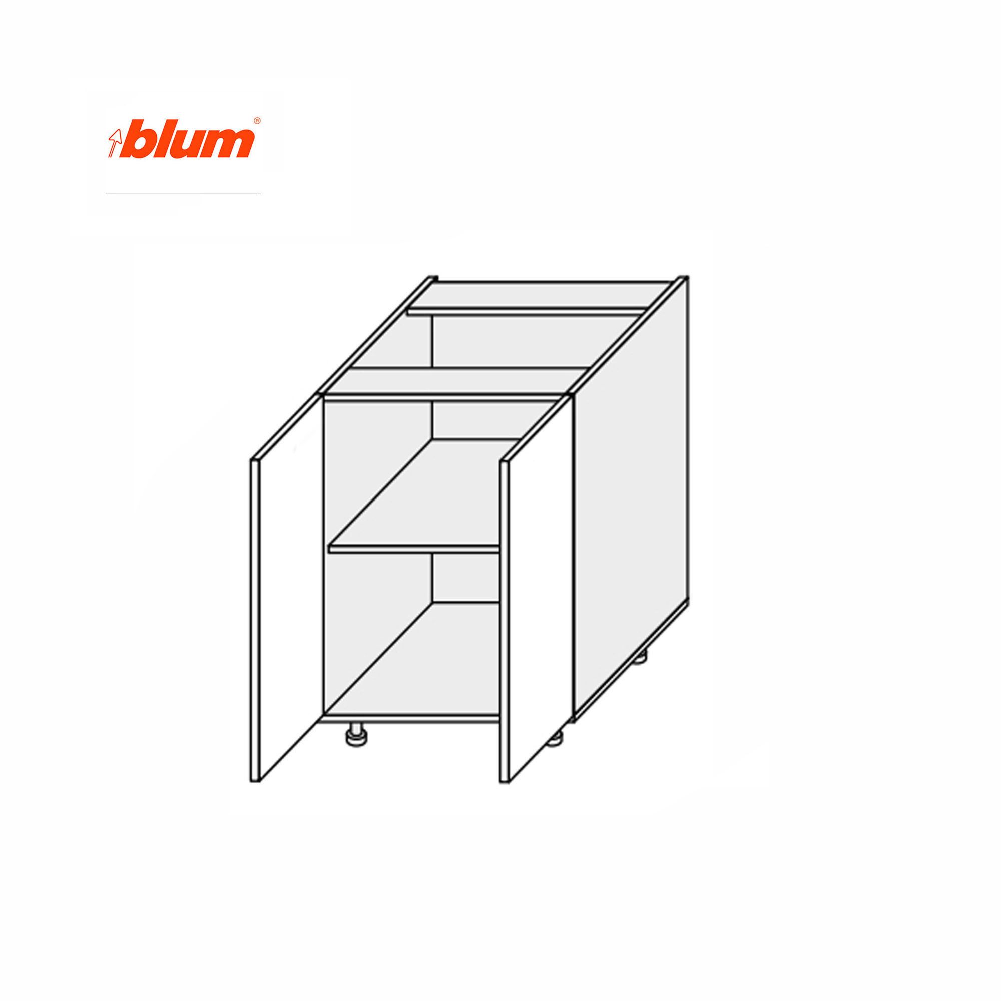 Кухонная секция Мэри нижняя 60Н/820 2дв Pro Blum - Фото