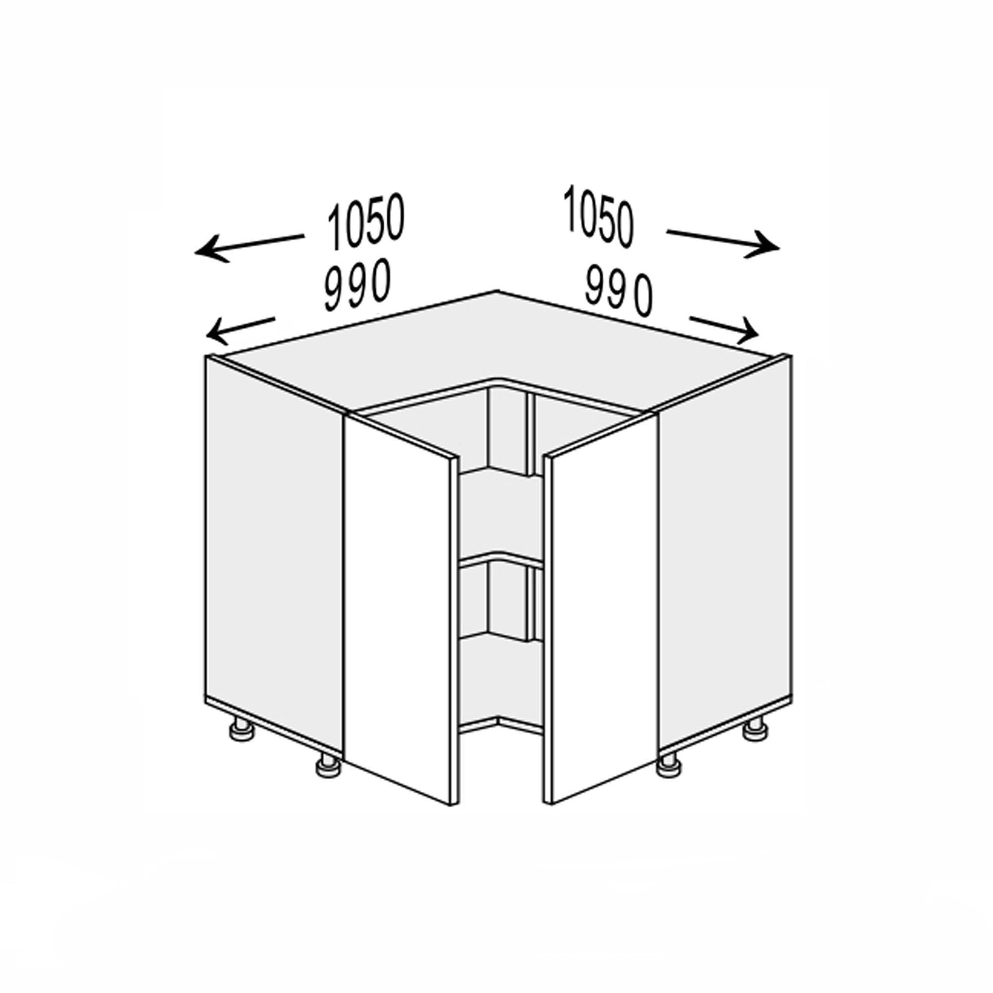 Кухонная секция Мэри нижняя УголН 90° 1050х1050/820 2дв - Фото