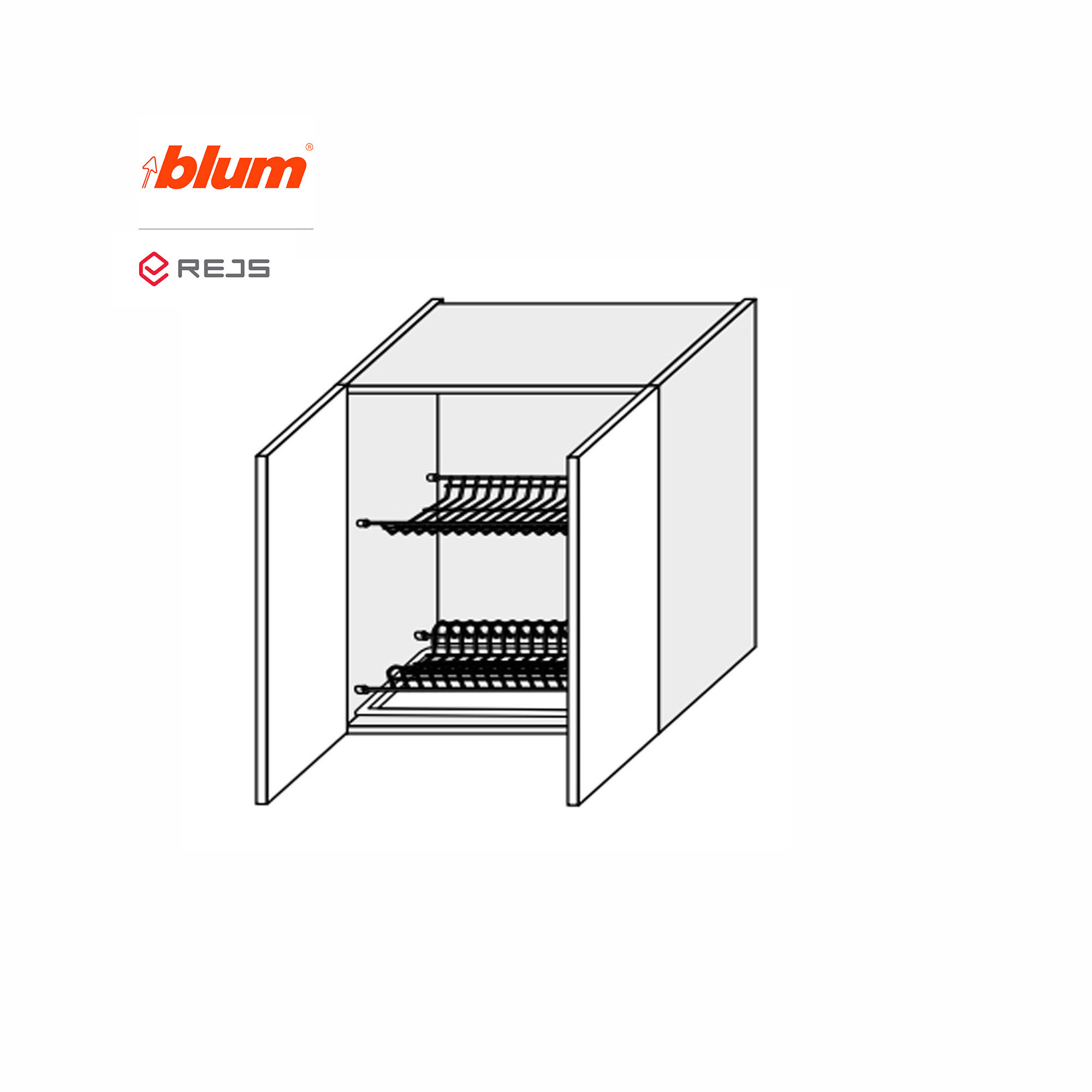 Кухонная секция Мэри верхняя 80ВС/720 2дв Сушка Pro Blum+Rejs - Фото