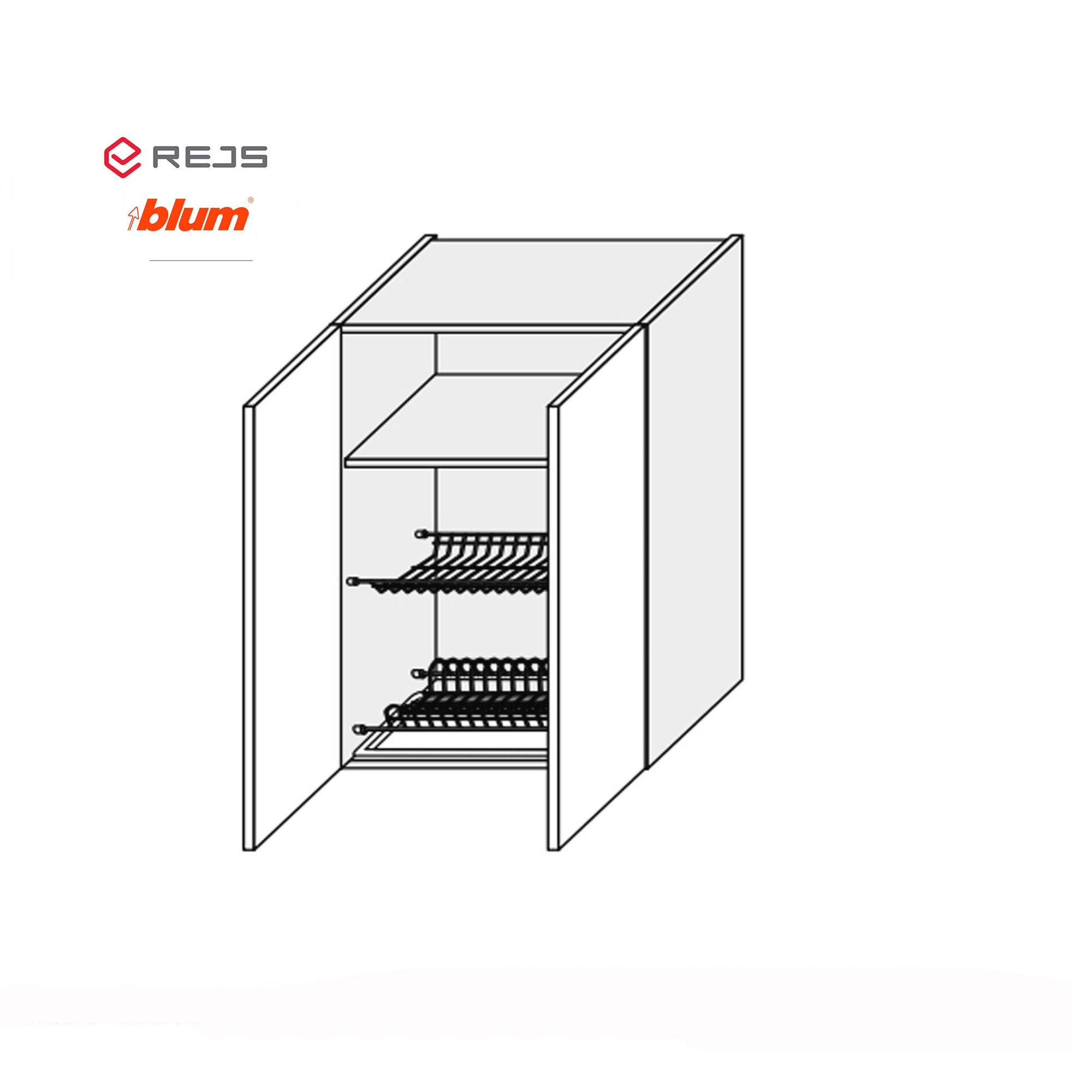 Кухонная секция Мэри верхняя 60ВС/900 2дв Сушка Pro Blum+Rejs - Фото